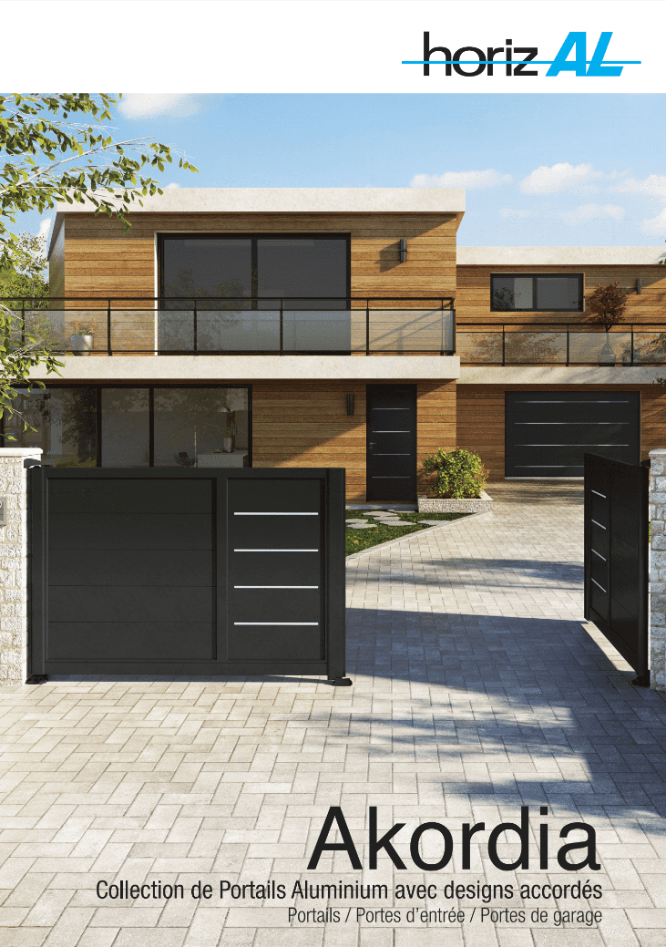 La collection AKORDIA vous propose une série de portails au design acoordé sur une sélection de portes d'entrée ZILTEN et portes de garage SOPROFEN.
Une collection  qui permet d'harmoniser son extérieur avec modernité